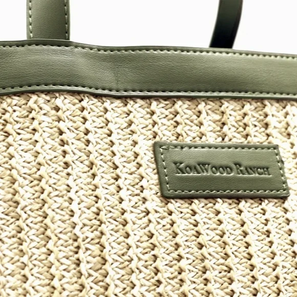 Gorgeous Koa Wood Ranch Raffia Tote Bag - Picture 3 of 7